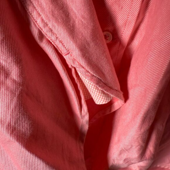 Tommy Hilfiger Button Down Long Sleeve Shirt Pink/Coral White Sz XL - Picture 3 of 10